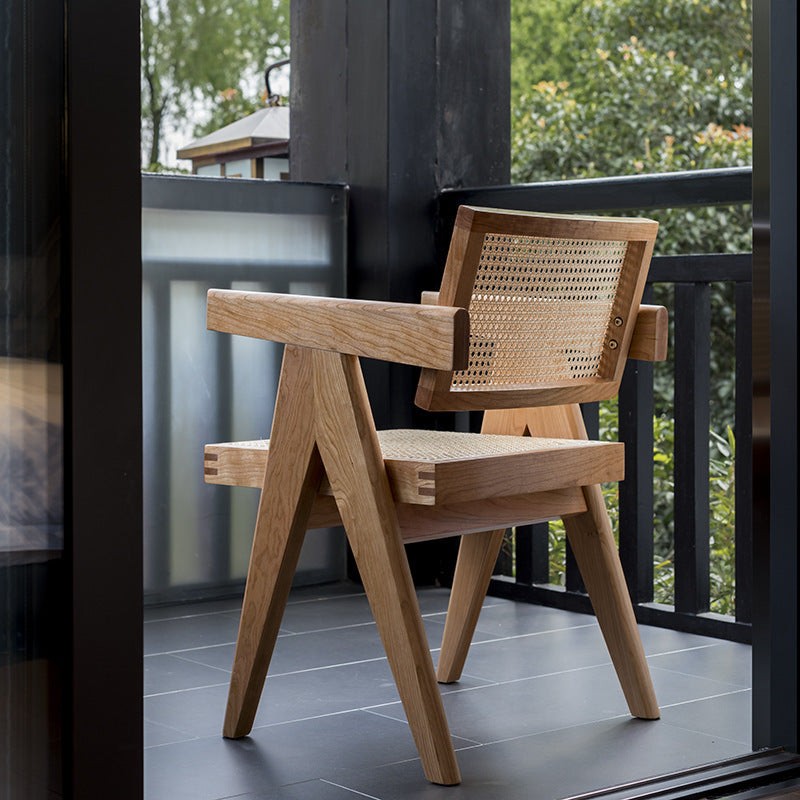 Solid Wood Vintage Handcrafted Rattan Chair