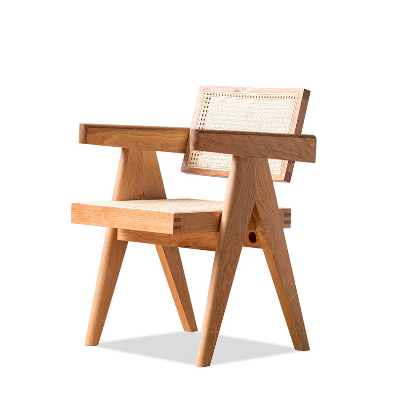 Solid Wood Vintage Handcrafted Rattan Chair