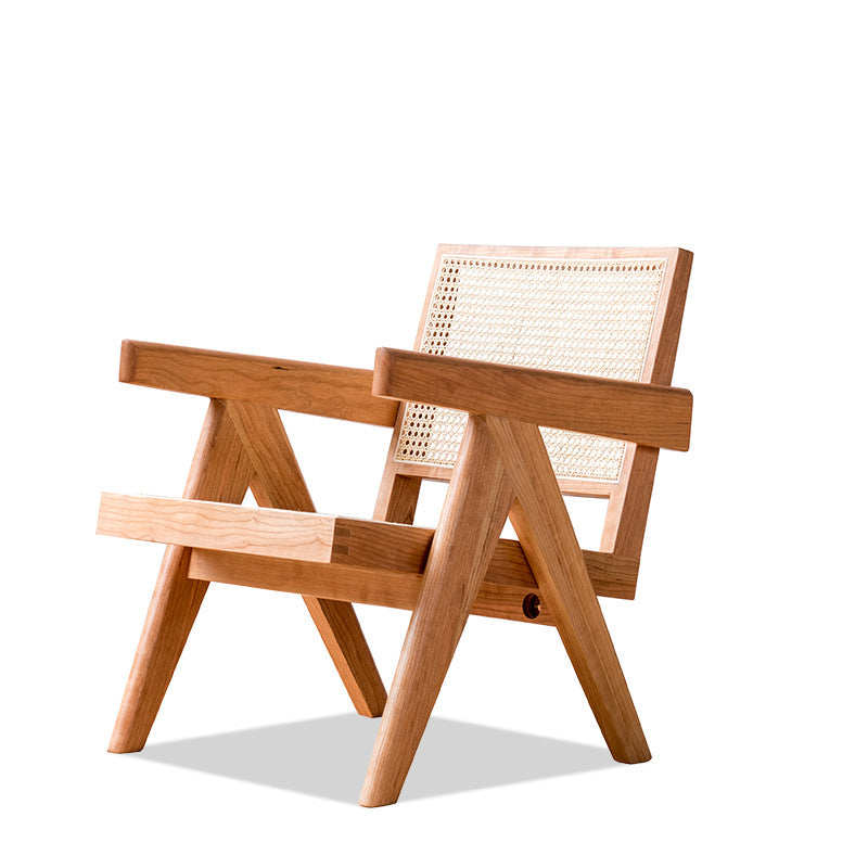 Handcrafted Solid Wood Rattan Chair