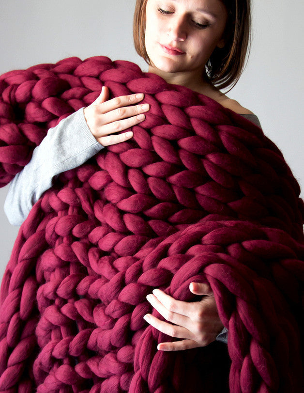 Thick Wool Hand-woven Blanket