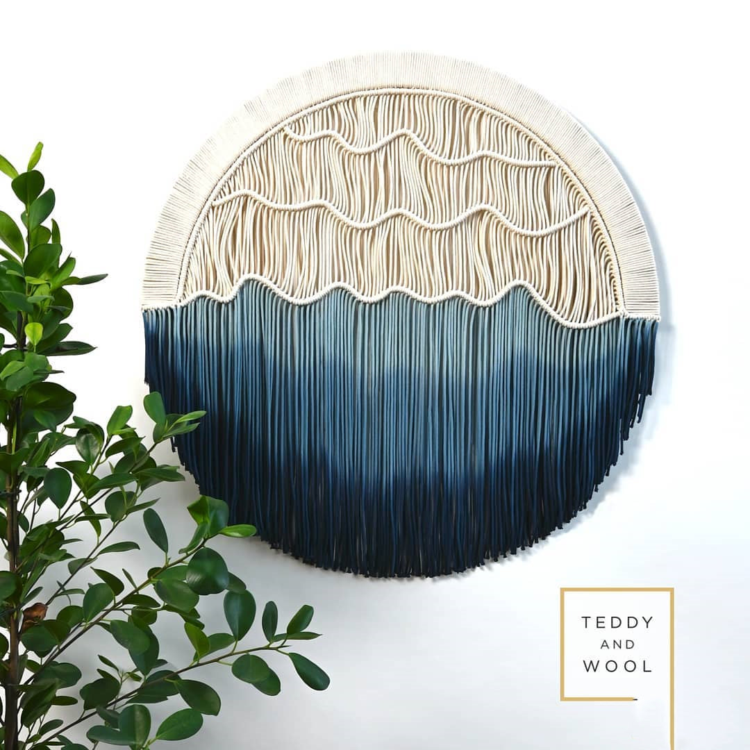 Hand-dyed Woven Round Tapestry