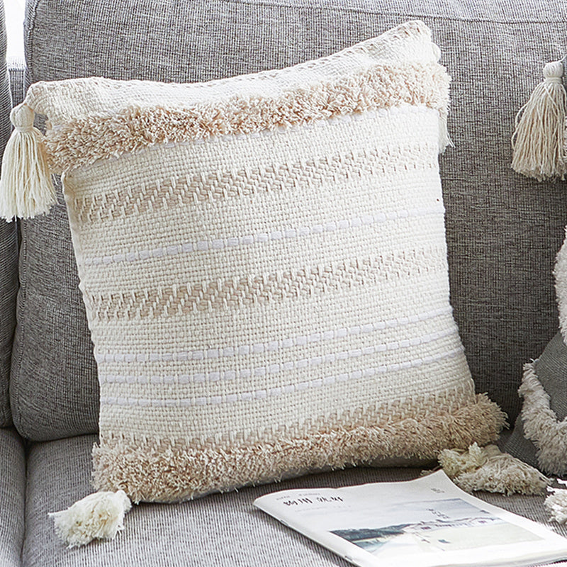 Moroccan tassel pillowcase