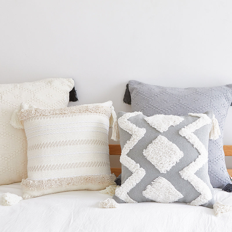 Moroccan tassel pillowcase