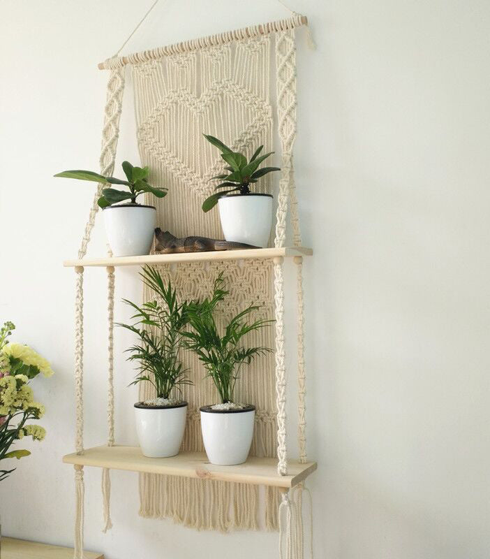 Hand-woven tapestry rack