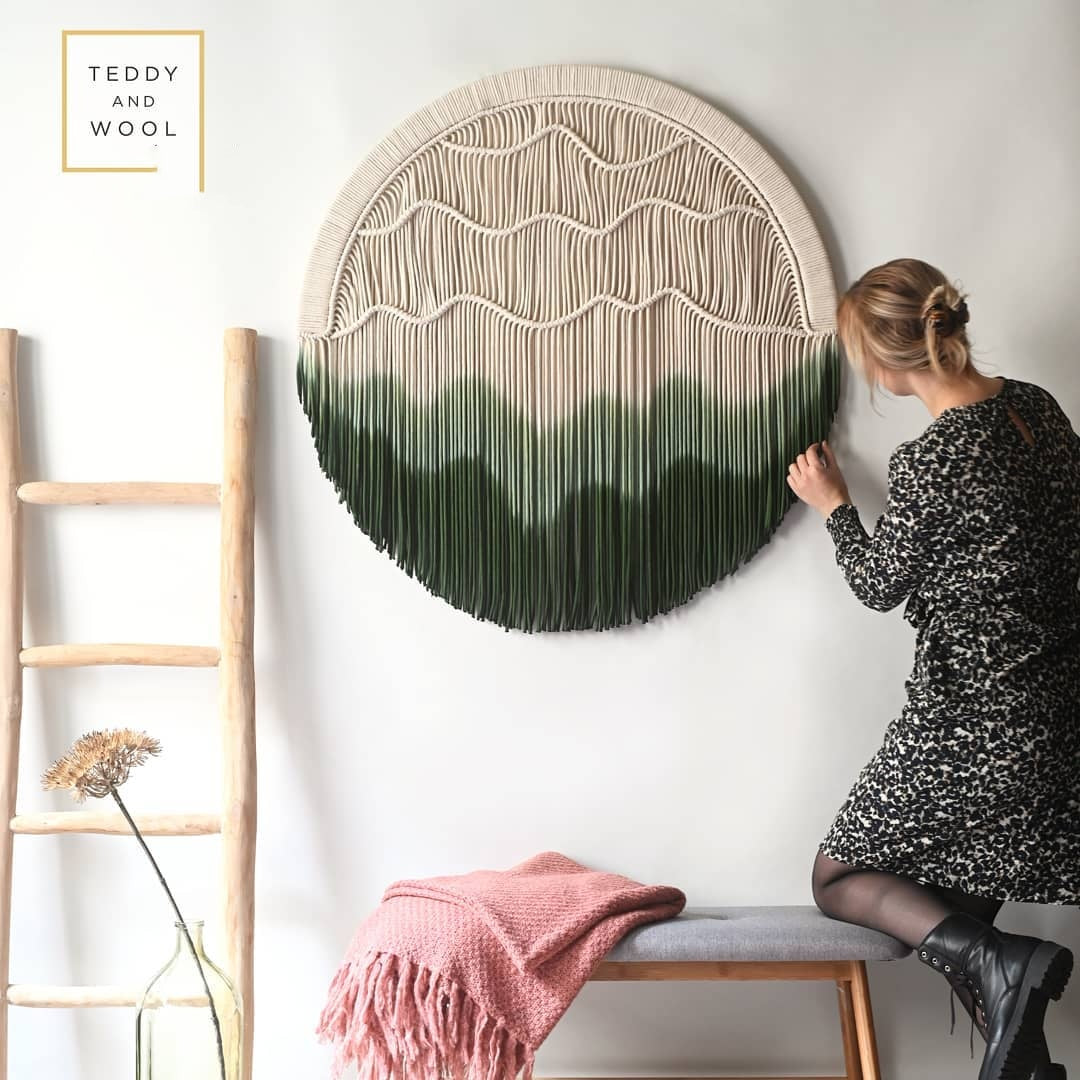 Hand-dyed Woven Round Tapestry