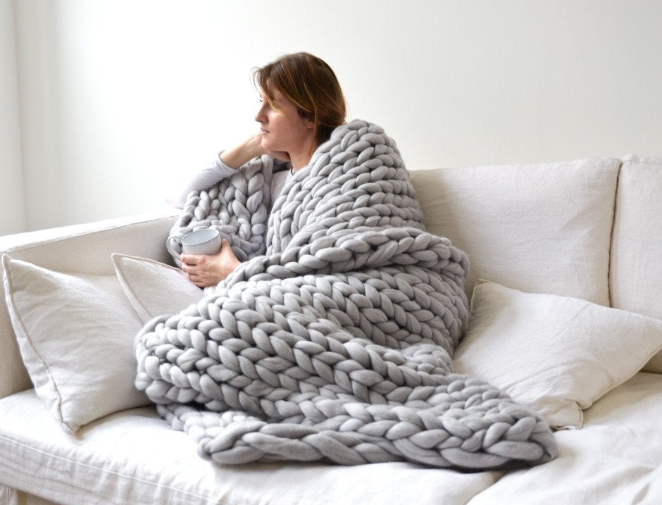 Thick Wool Hand-woven Blanket