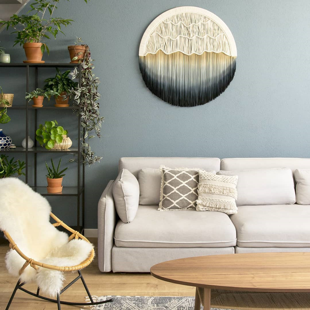 Hand-dyed Woven Round Tapestry