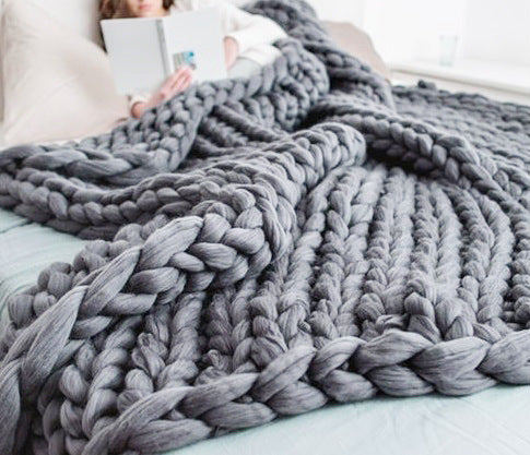 Thick Wool Hand-woven Blanket