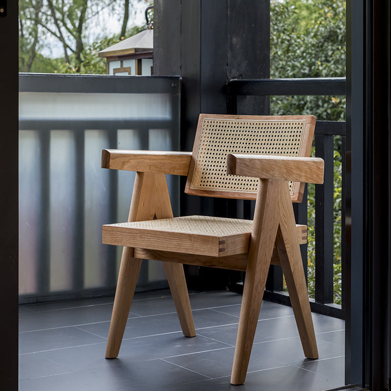 Solid Wood Vintage Handcrafted Rattan Chair