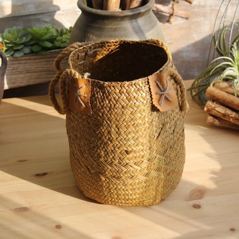 Hand woven rattan basket