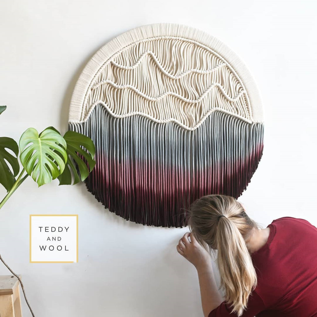 Hand-dyed Woven Round Tapestry