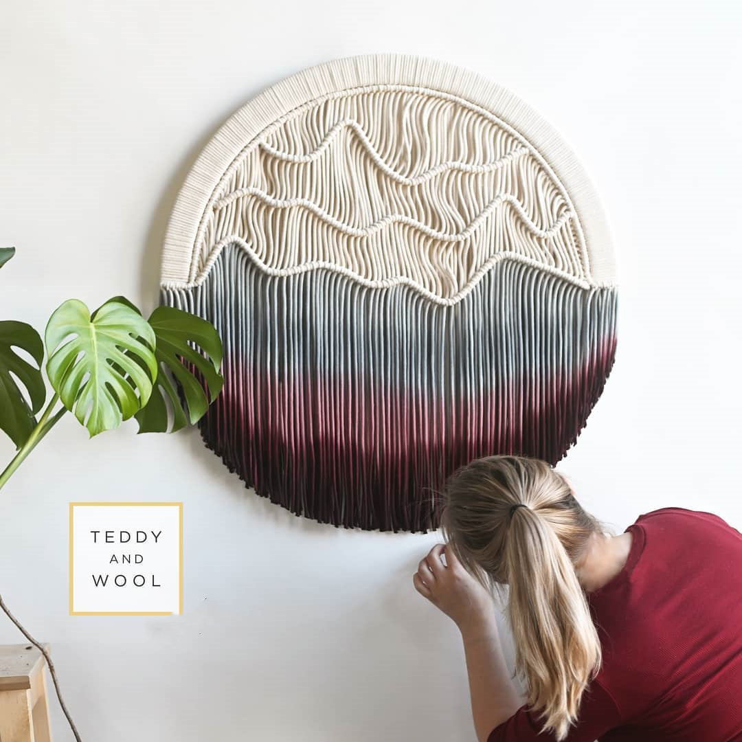 Hand-dyed Woven Round Tapestry