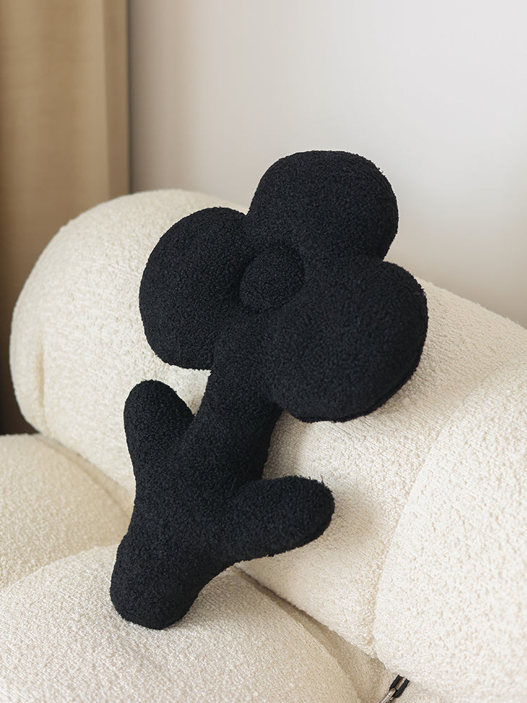 Black Teddy Flower Pillow