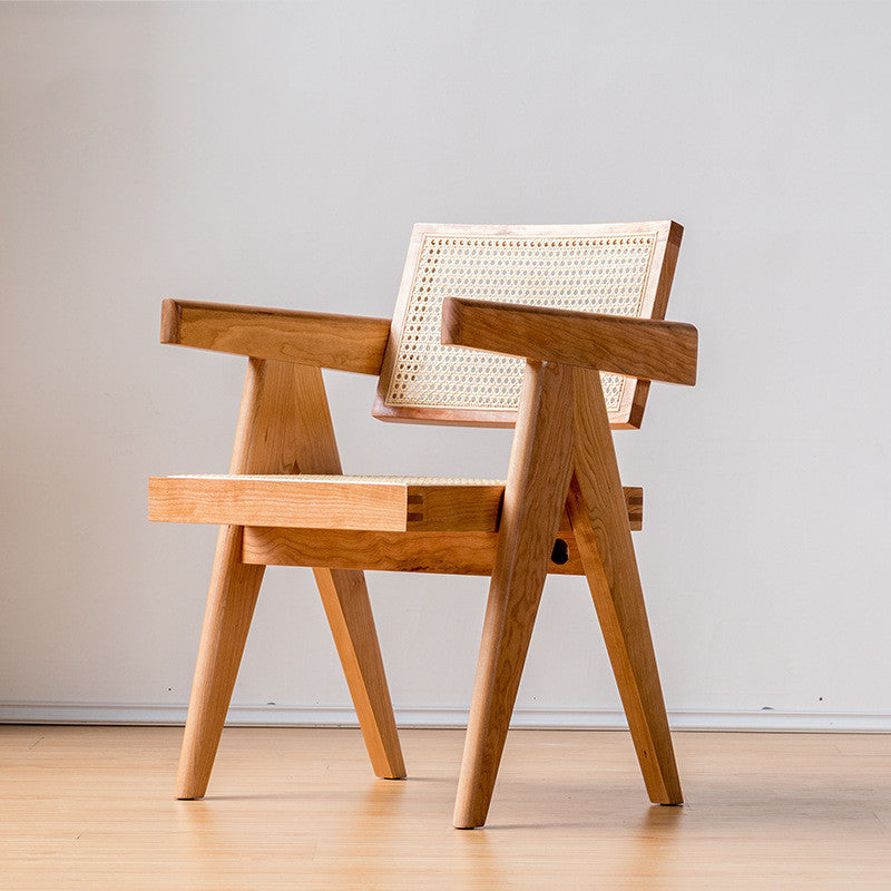 Solid Wood Vintage Handcrafted Rattan Chair