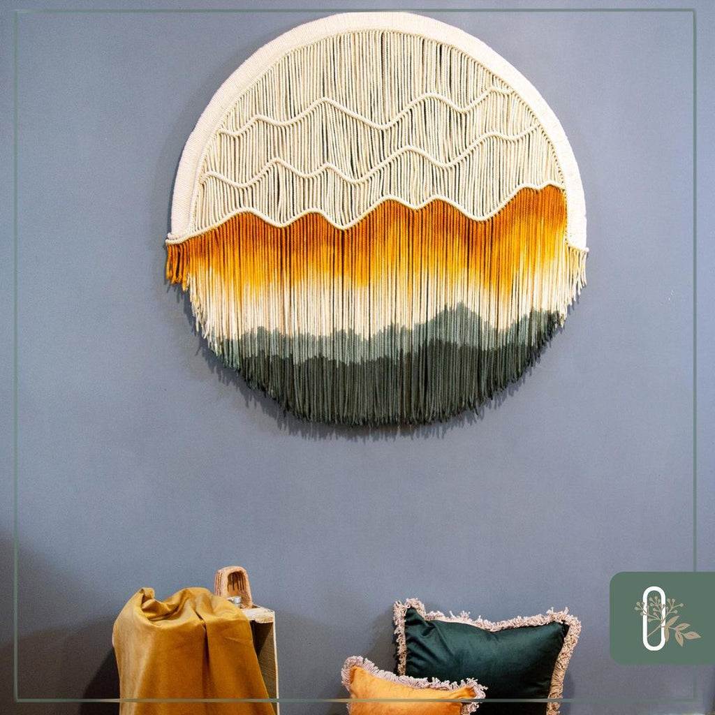 Hand-dyed Woven Round Tapestry