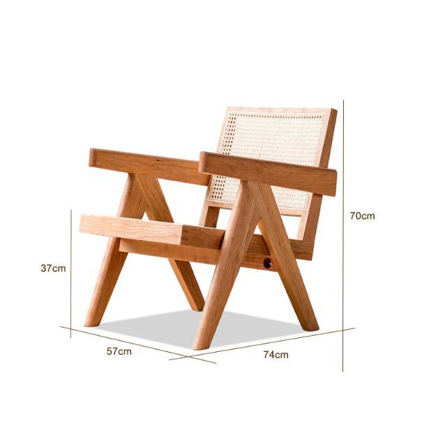Handcrafted Solid Wood Rattan Chair