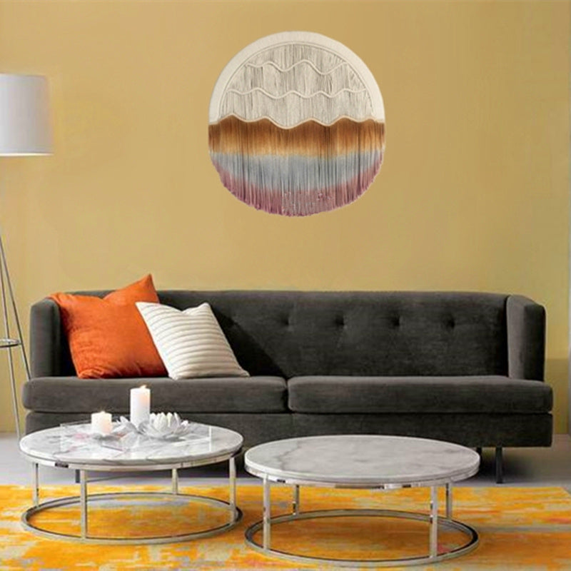 Hand-dyed Woven Round Tapestry
