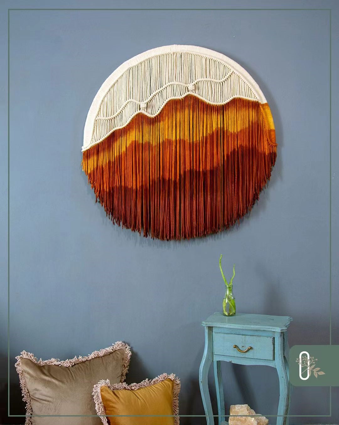 Hand-dyed Woven Round Tapestry