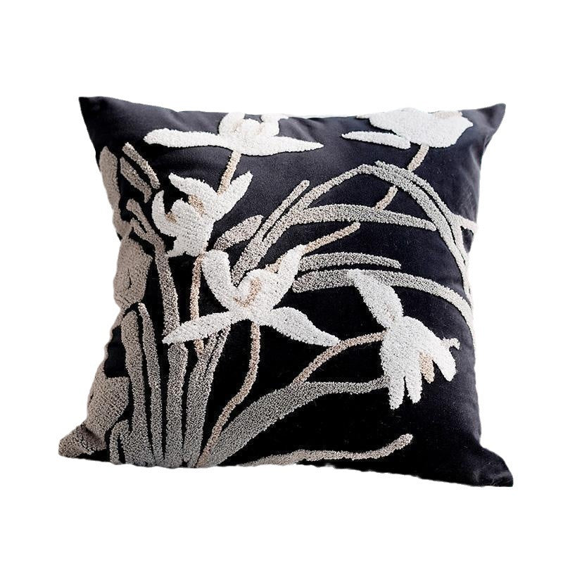 Modern Minimalist Living Room Sofa Cushion Plant Leaves Tufted Pillow Cover