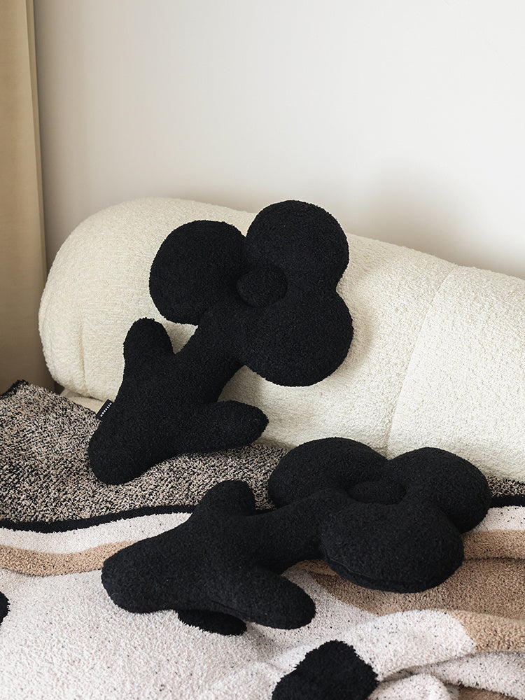 Black Teddy Flower Pillow