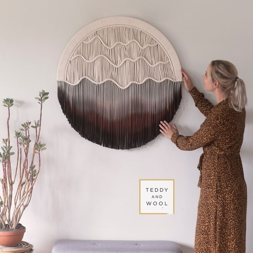Hand-dyed Woven Round Tapestry