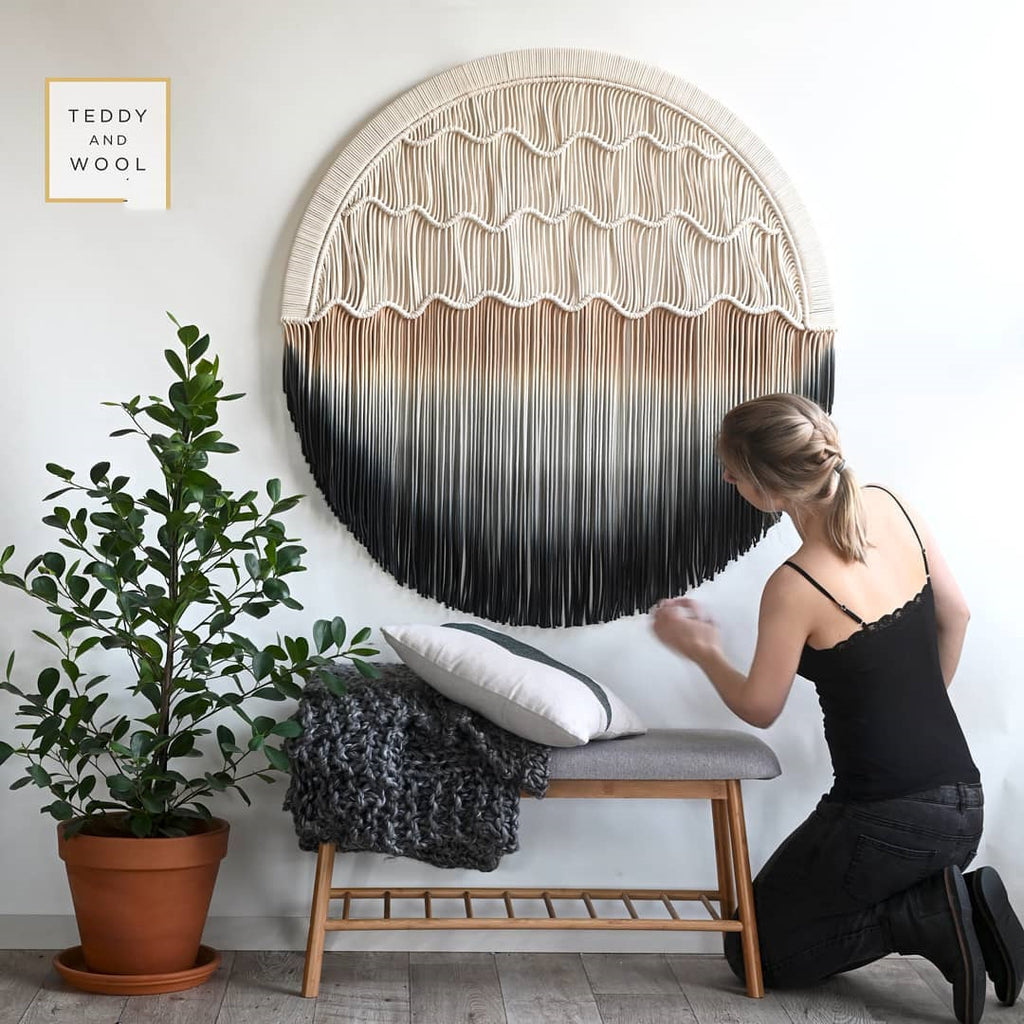 Hand-dyed Woven Round Tapestry