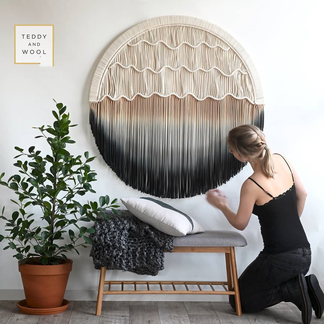 Hand-dyed Woven Round Tapestry
