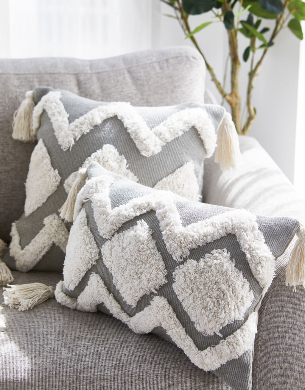 Moroccan tassel pillowcase