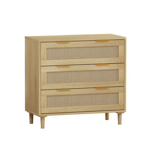 3 Drawers Rattan Storage Cabinet