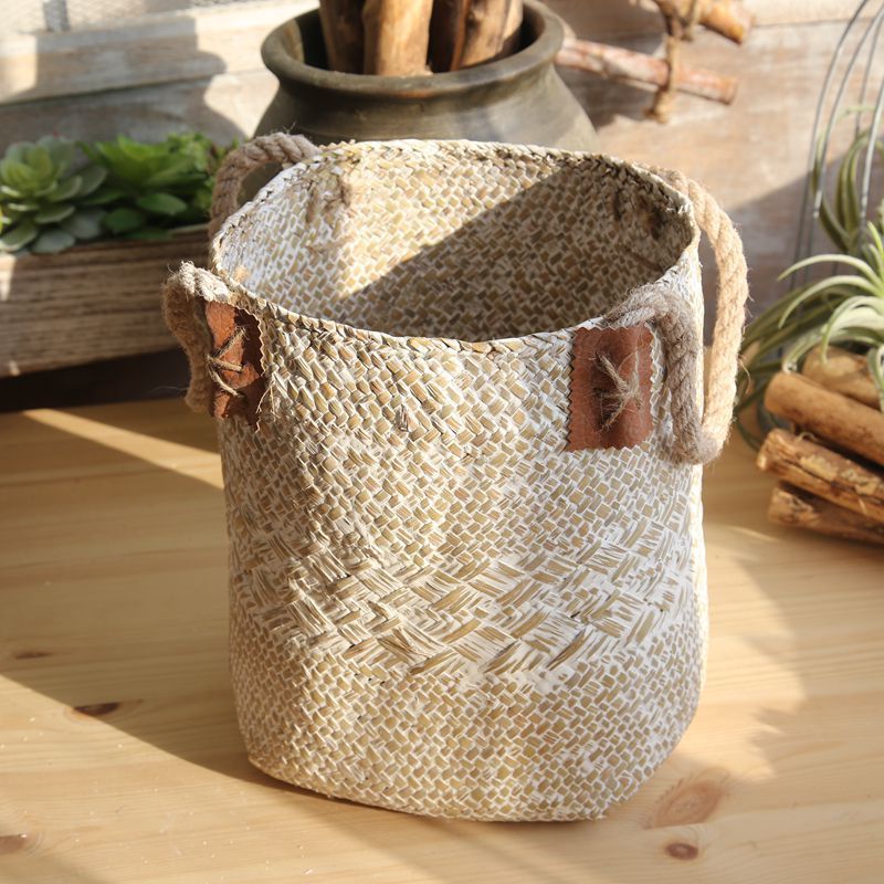 Hand woven rattan basket