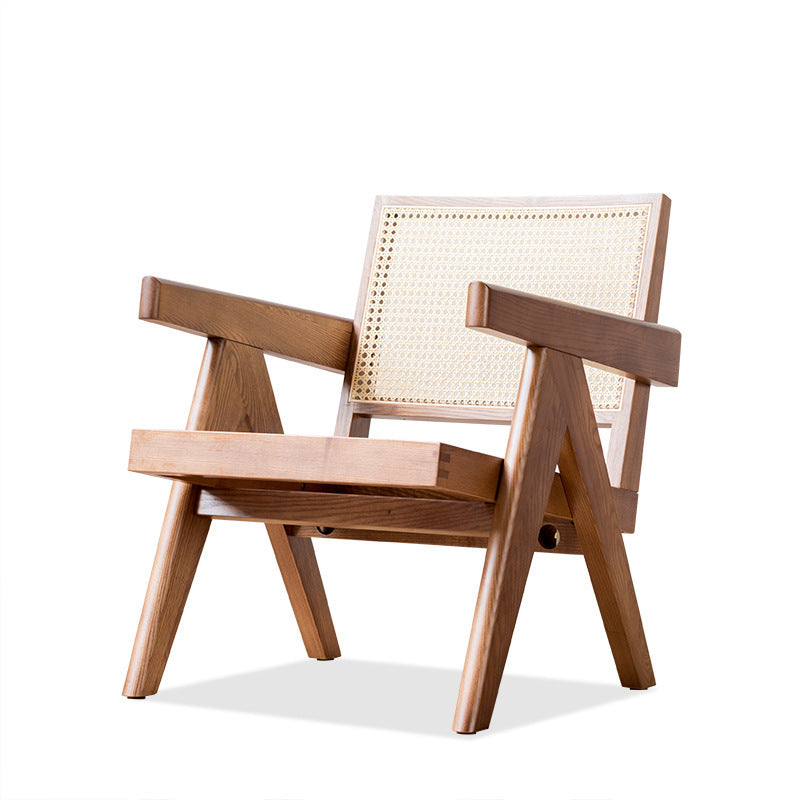 Handcrafted Solid Wood Rattan Chair