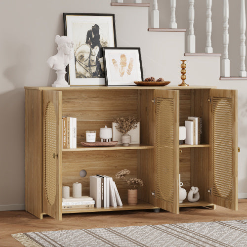 3-door Rattan Cabinet