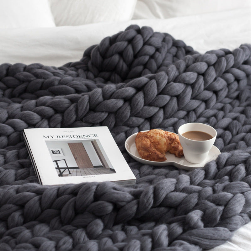 Thick Wool Hand-woven Blanket