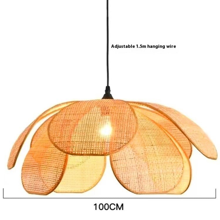Handmade Rattan Petal Chandelier