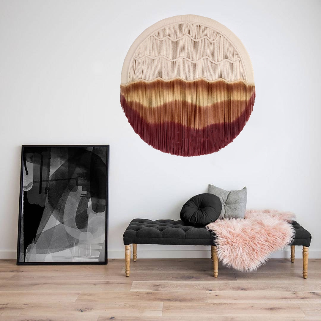 Hand-dyed Woven Round Tapestry