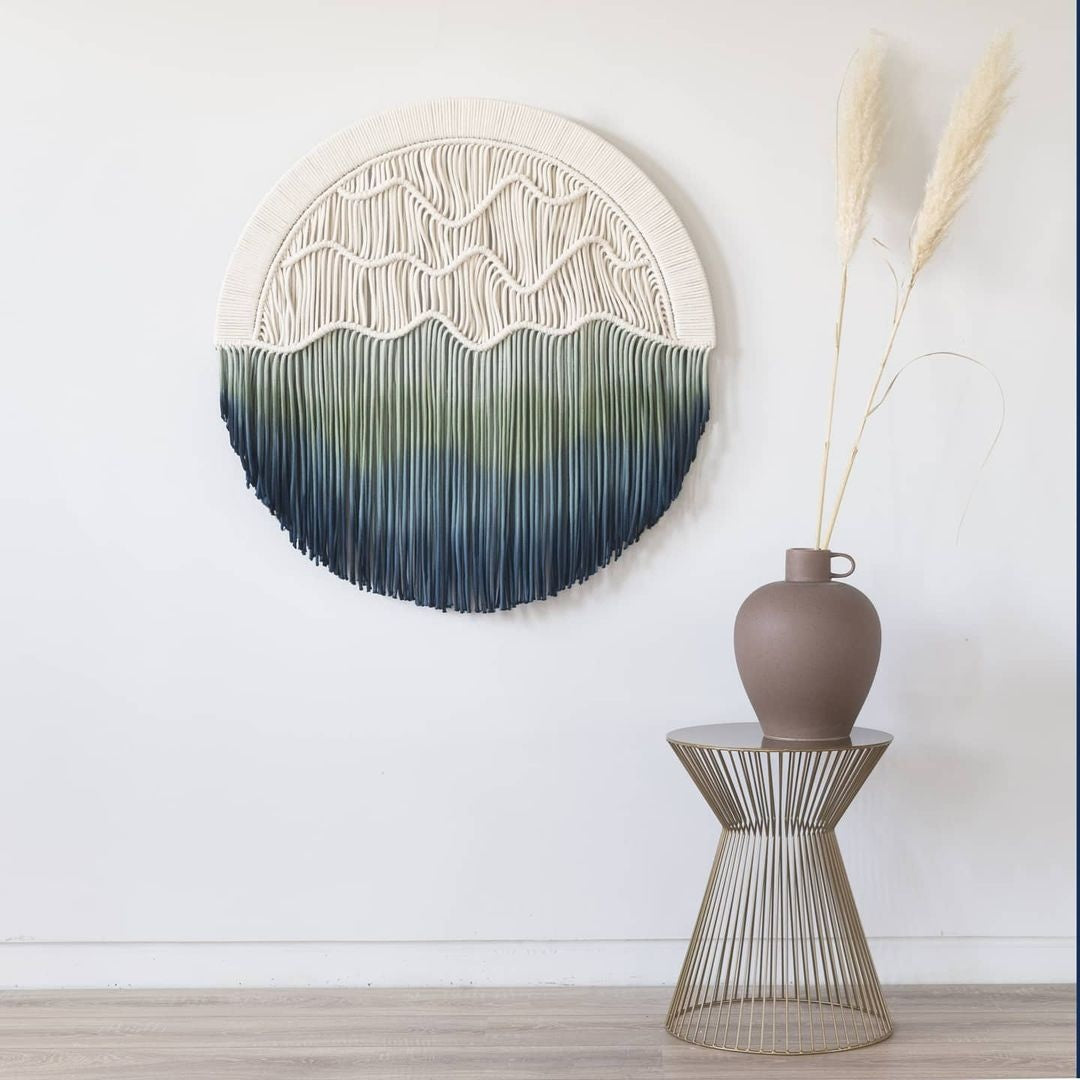 Hand-dyed Woven Round Tapestry