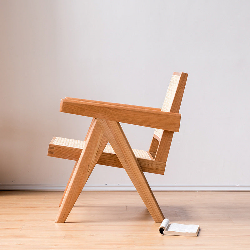 Handcrafted Solid Wood Rattan Chair