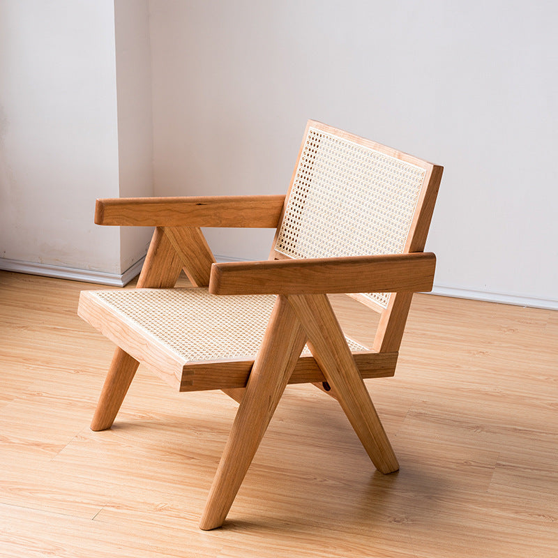 Handcrafted Solid Wood Rattan Chair