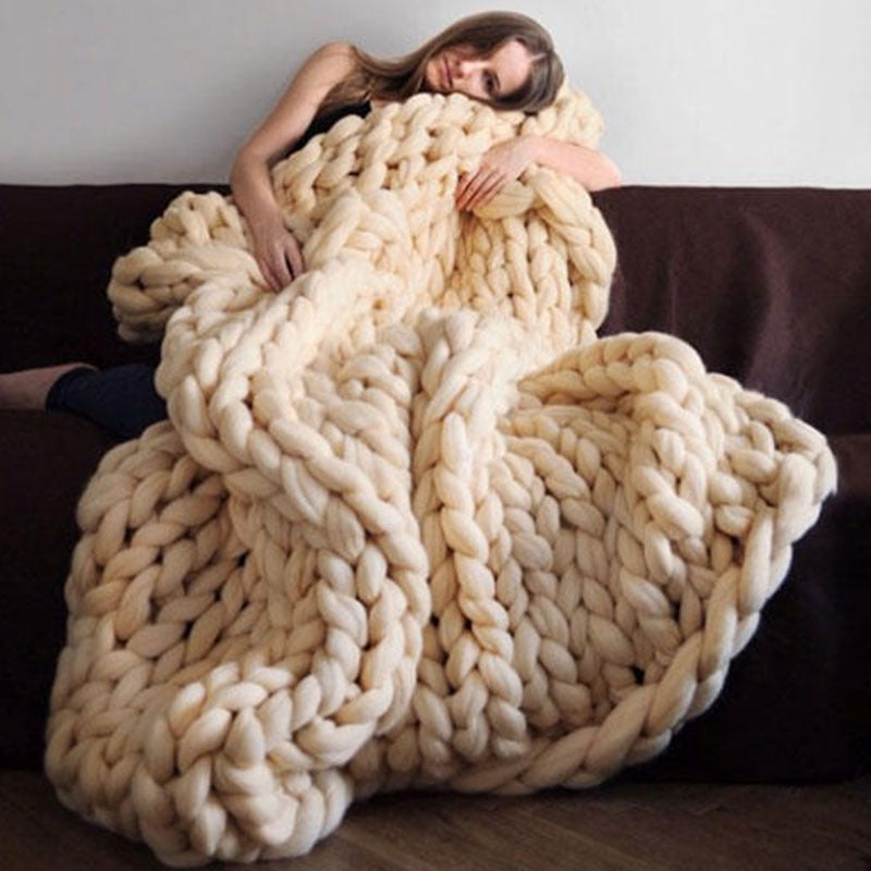 Thick Wool Hand-woven Blanket