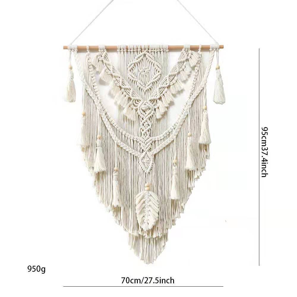 Bohemian Lace Fringe Handwoven Tapestry