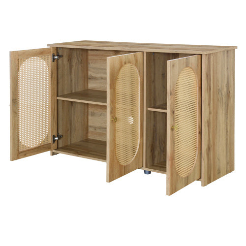 3-door Rattan Cabinet