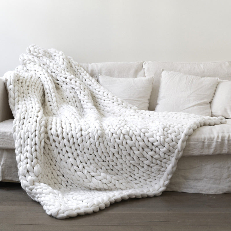 Thick Wool Hand-woven Blanket