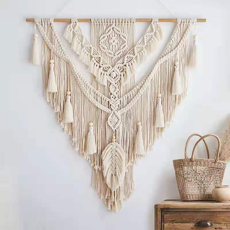 Bohemian Lace Fringe Handwoven Tapestry