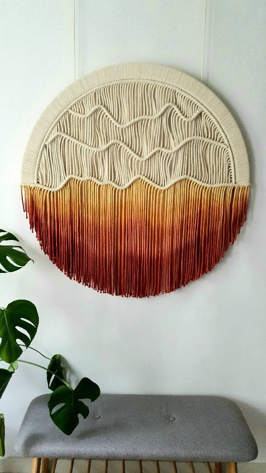 Hand-dyed Woven Round Tapestry
