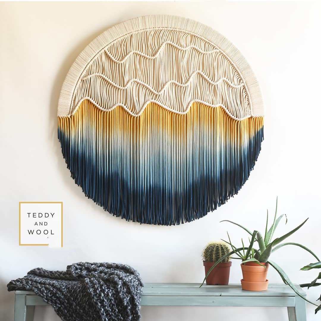 Hand-dyed Woven Round Tapestry