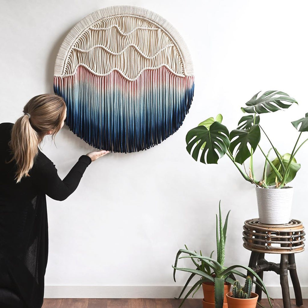 Hand-dyed Woven Round Tapestry